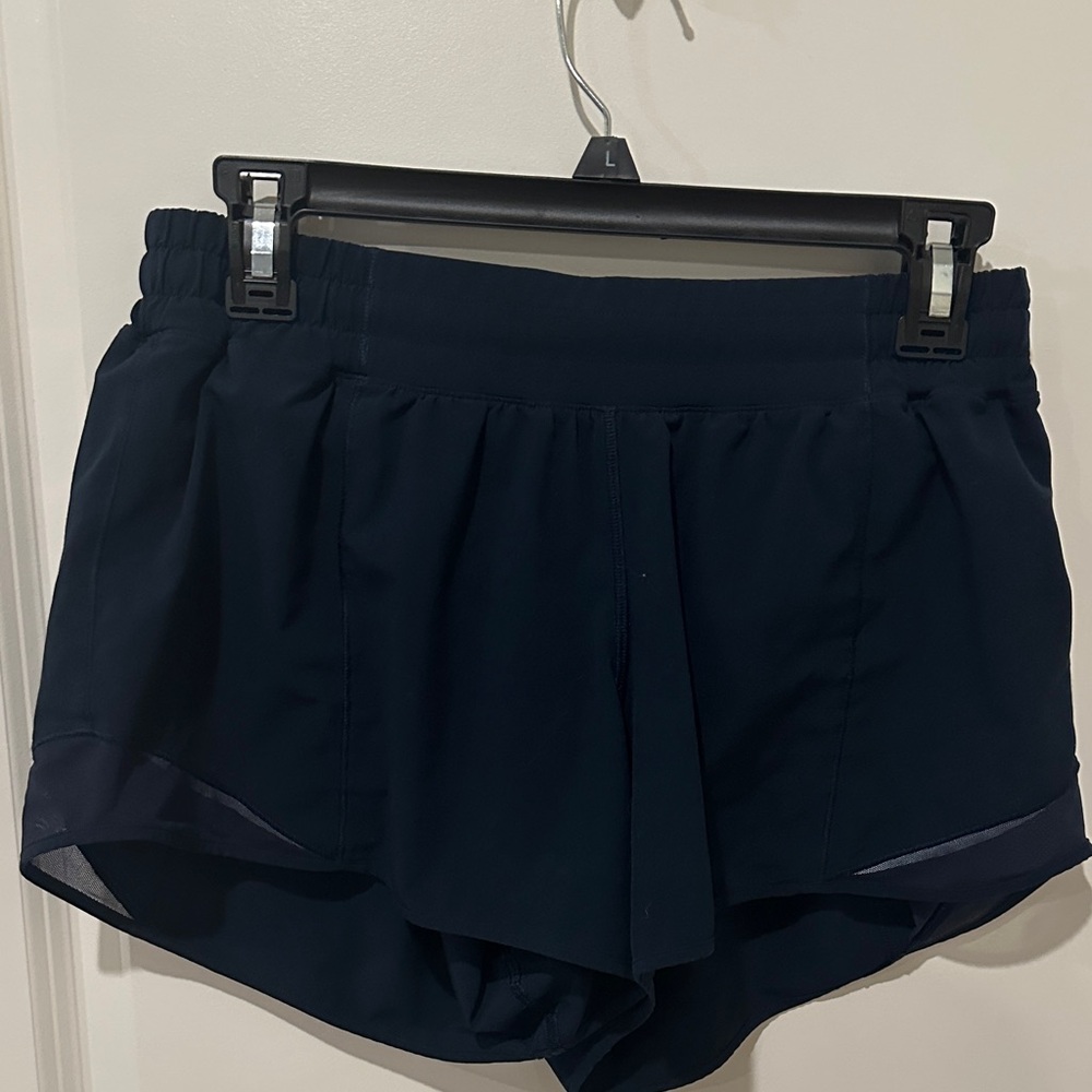 Lululemon Hotty Hot High-Rise Lined Short-Size 10 Tall -Navy Blue